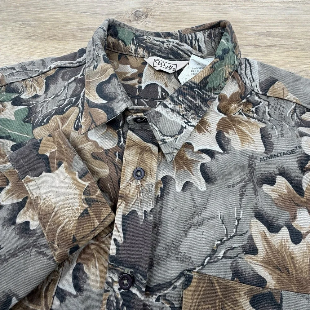 Vintage Walls Shirt Mens 3XL Camo Tan Long Sleeve Button-Up Hunting - Picture 1 of 7